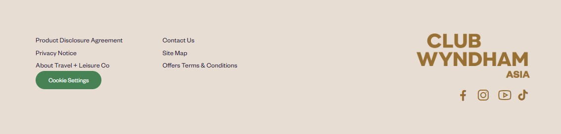 Cookie Settings link in the website footer