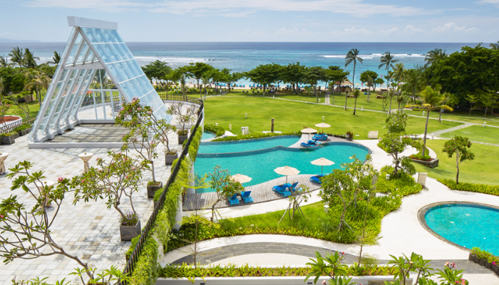 Main pool at Merusaka Nusa Dua Bali top view