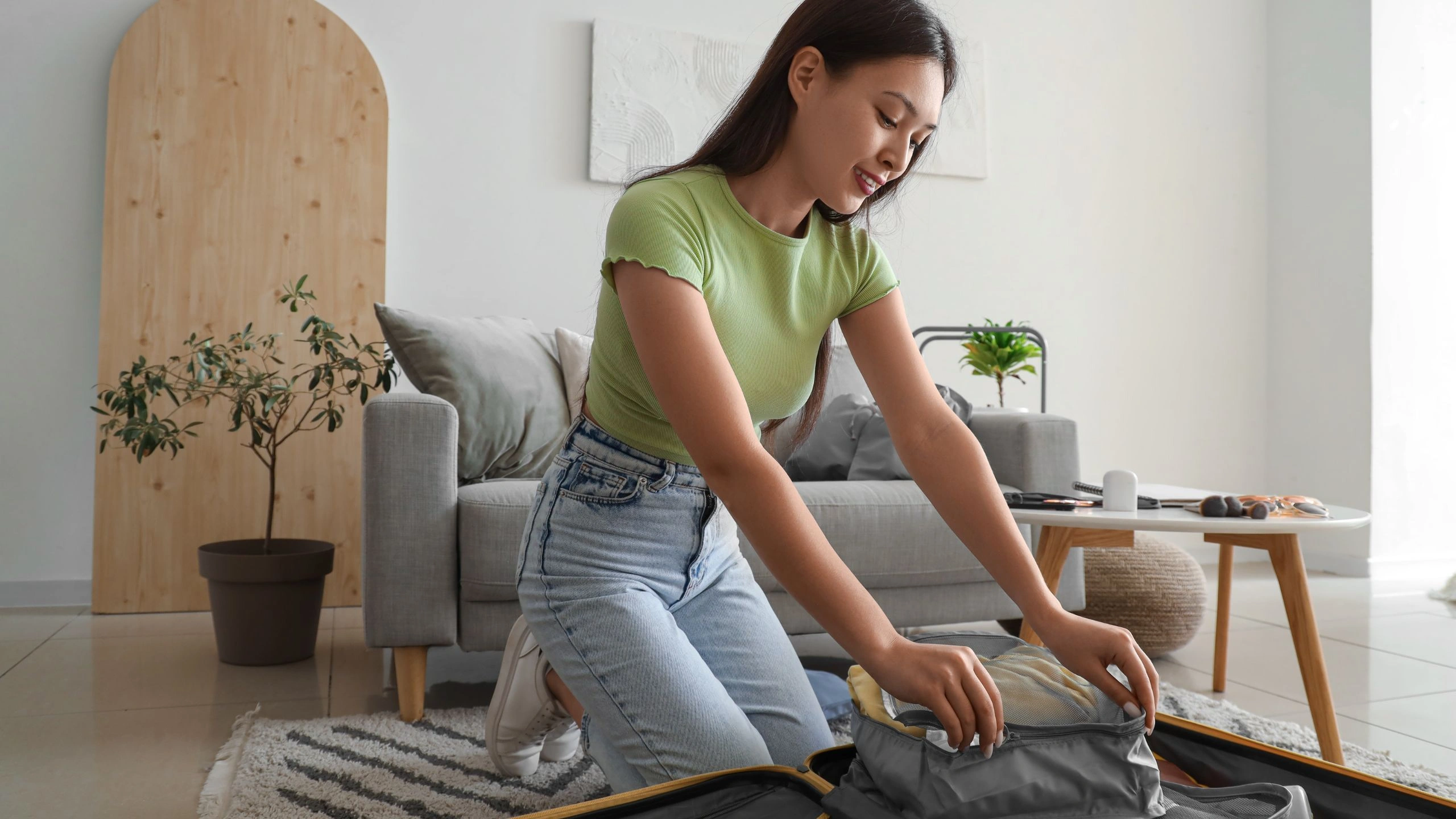 Pre-departure moment; thinking about upcoming travel destinations in the new year.